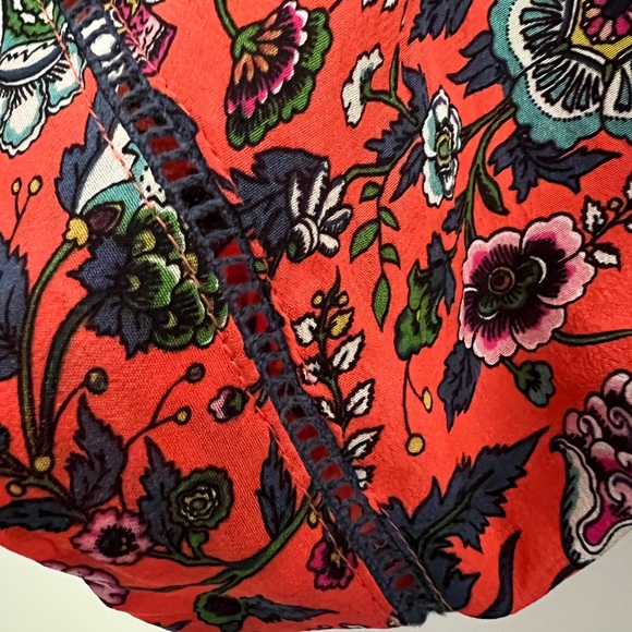 Silk MAEVE Red Floral Anthropologie blouse Sz S - Picture 4 of 5